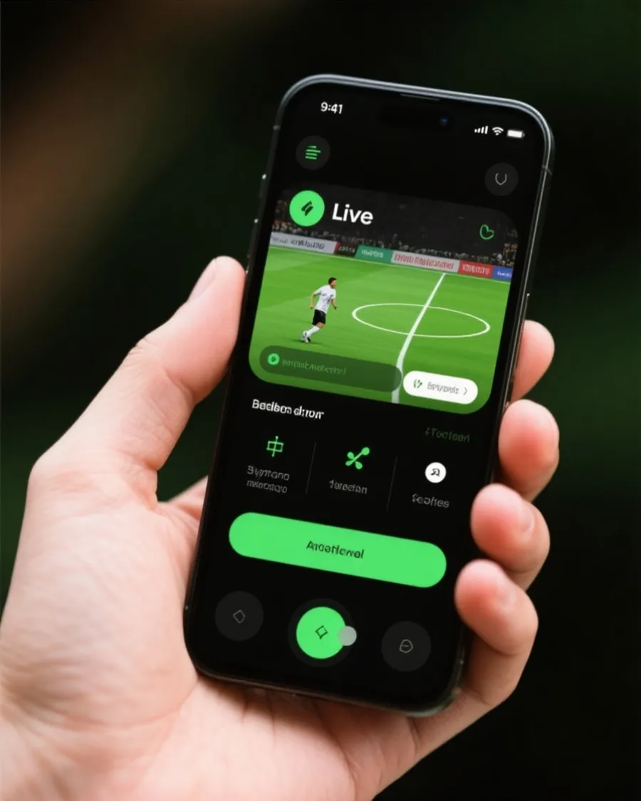 手機觀看直播示意圖