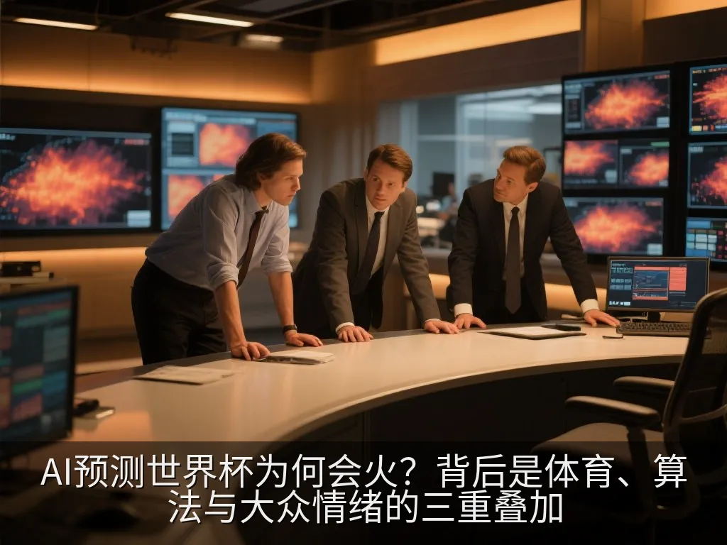 AI与足球赛事数据可视化结合的概念插画